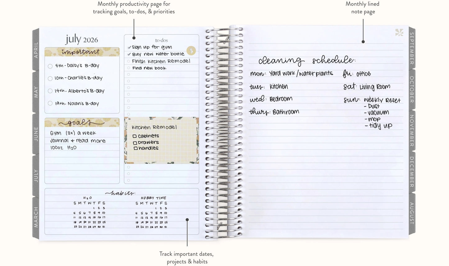 **SPECIAL ORDER** Minimal Horizontal LifePlanner™ - Jul '25 to Jun '26