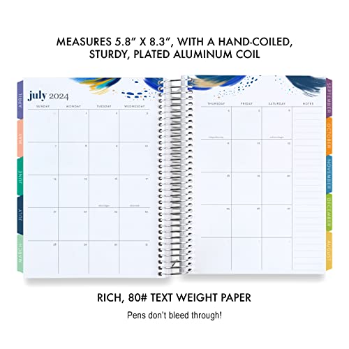 A5 Lifeplanner - Watercolor Stripes, Horizontal Layout - Jan '24 to Dec '24