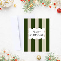 Modern Merry Christmas Striped Christmas Card