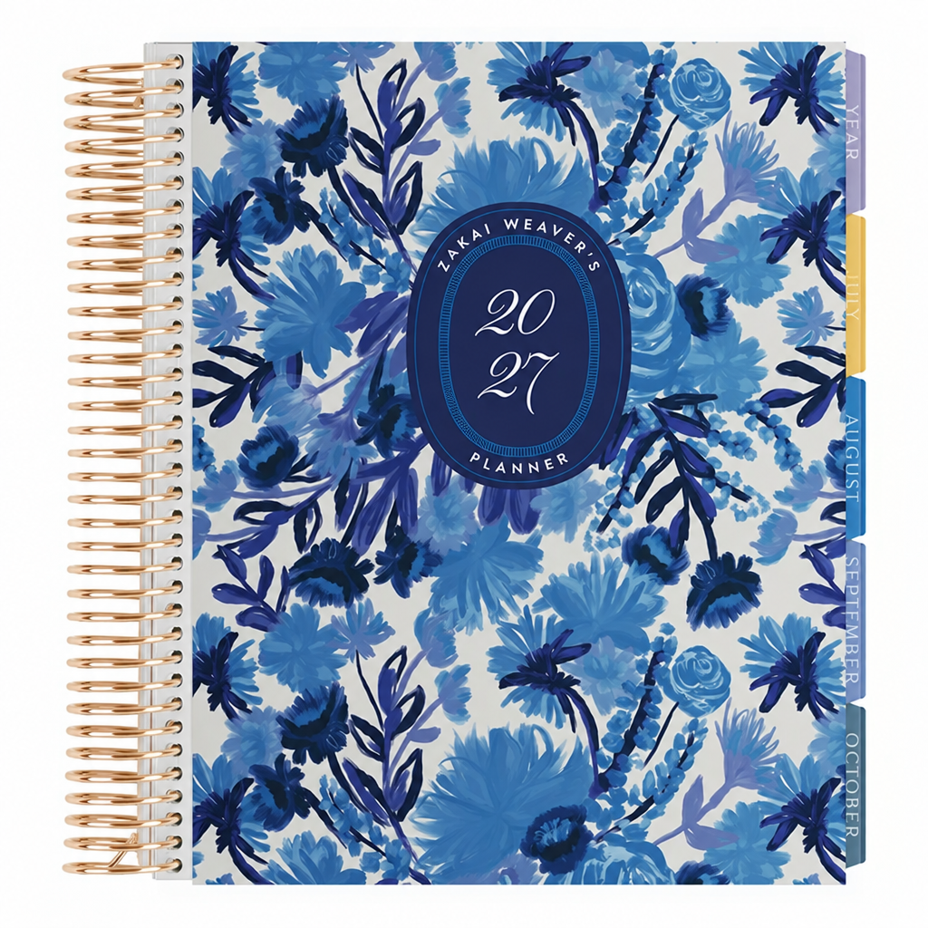 **SPECIAL ORDER** Toile Indigo Blooms Monthly Planner - Jan '27 to Dec '27