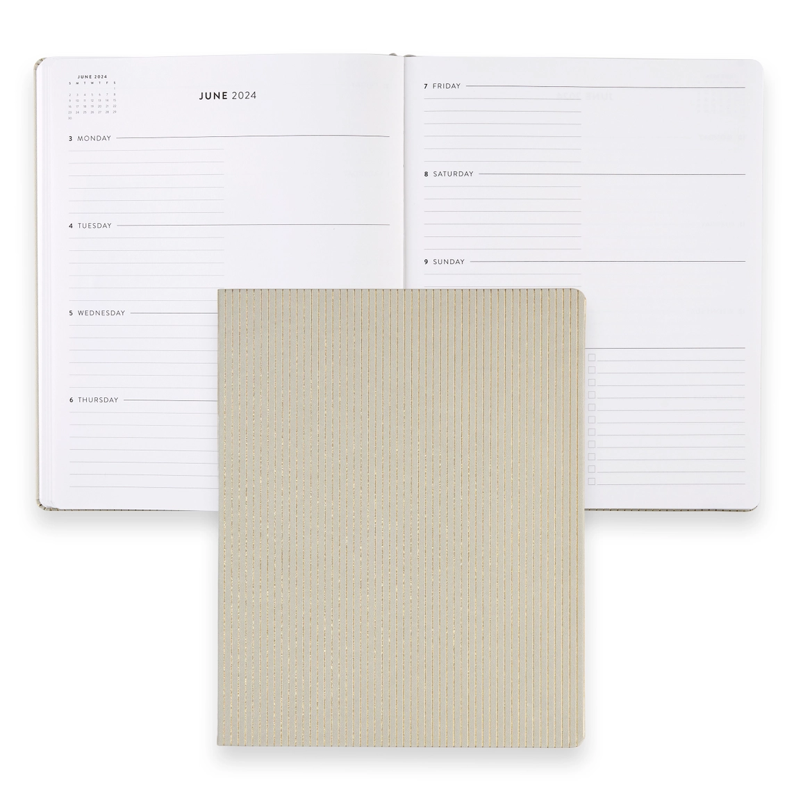 **SPECIAL ORDER** 8x10 Softbound Undated Focused Planner - Harbor Pinstripe NEW