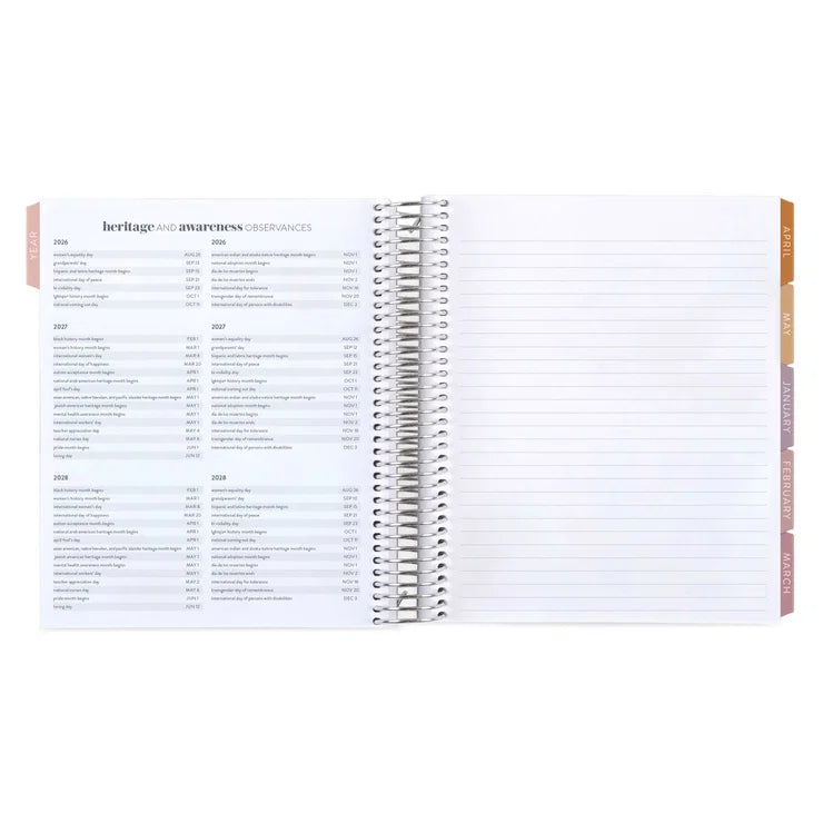 Toile Monthly Planner inside pages
