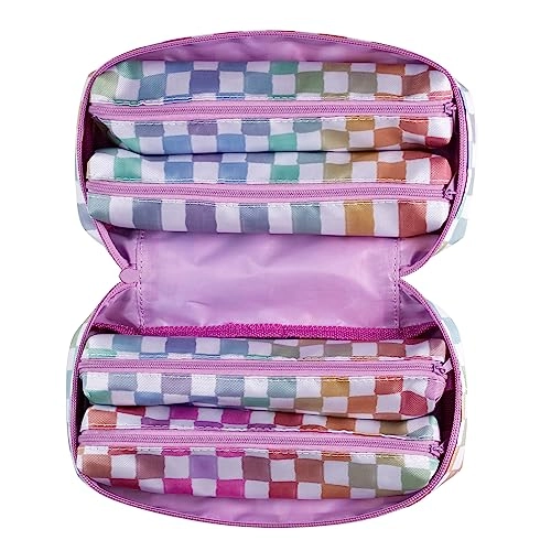 5-in-1 Zipper Pouch - Watercolor Checkered