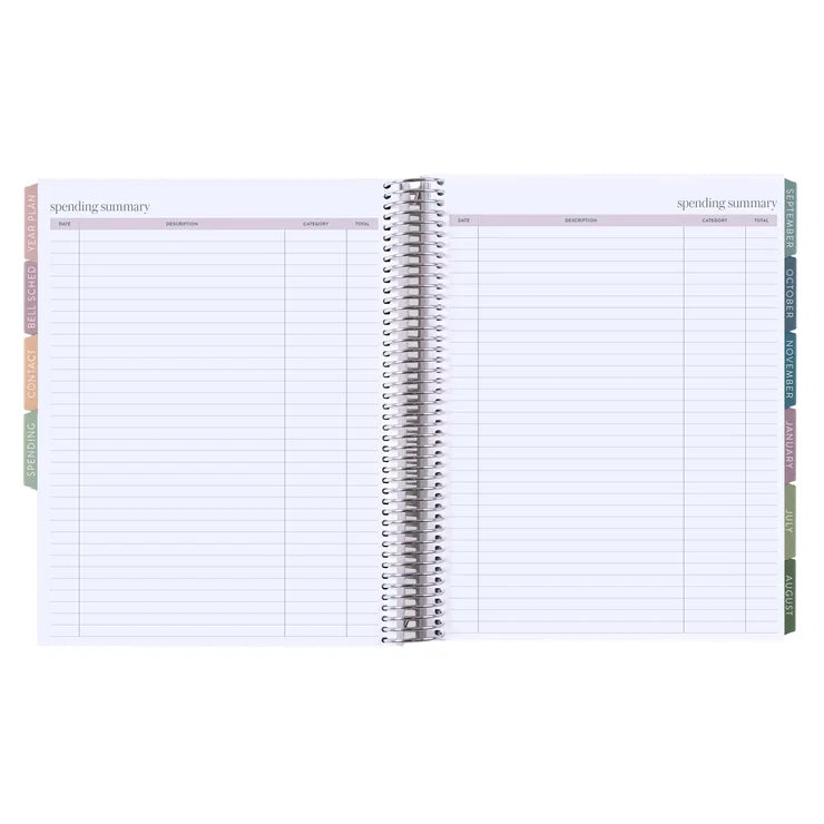 **SPECIAL ORDER** Toile Fine Horizontal Teacher Lesson Planner- Jan '27 to Dec '27
