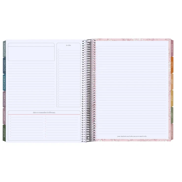 **SPECIAL ORDER** Toile Fine Horizontal Teacher Lesson Planner- Jan '27 to Dec '27