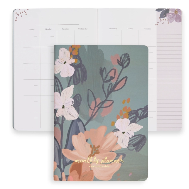 Undated Monthly Petite Planner - Bold Blooms