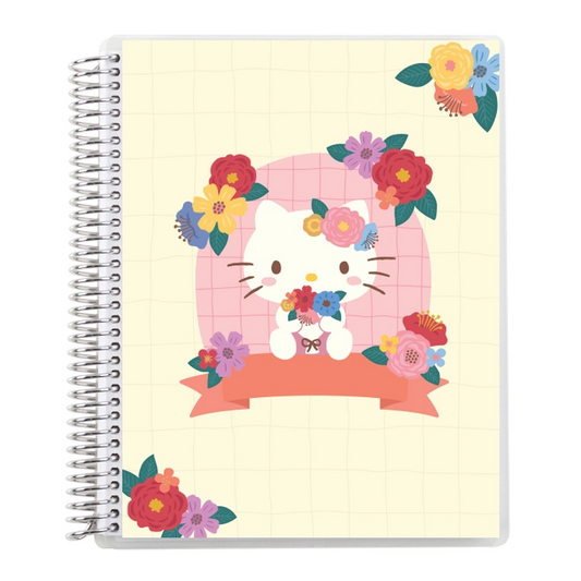 7x9 Hello Kitty Blushing Bouquet Coiled Notebook - Lined