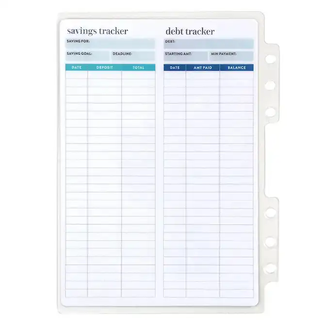 A5 Ring Agenda Budget Tracker Dashboard