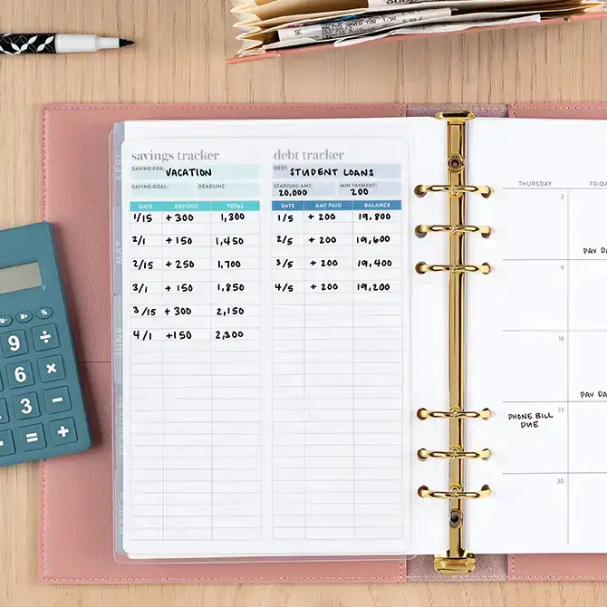 A5 Ring Agenda Budget Tracker Dashboard