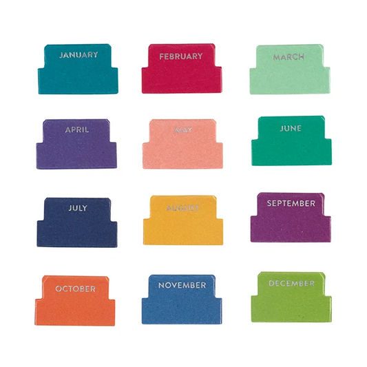 Vegan Leather Mini Monthly Adhesive Tabs - Colorful