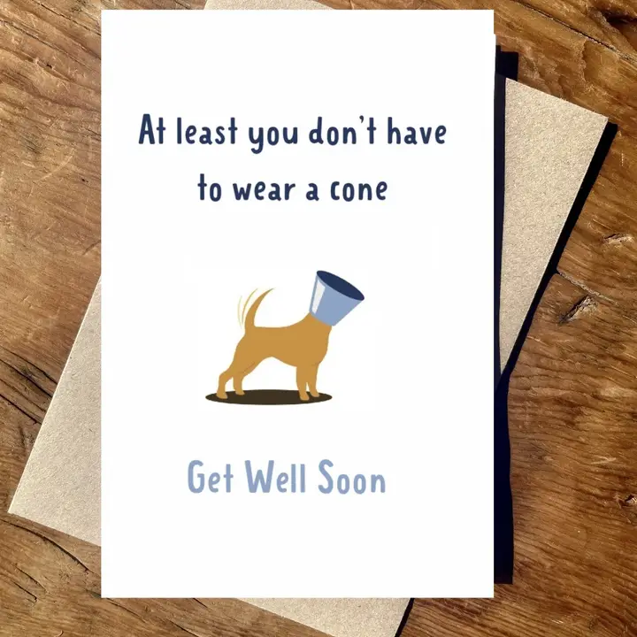 At Least You Don't Have to Wear A Cone - Get Well Soon