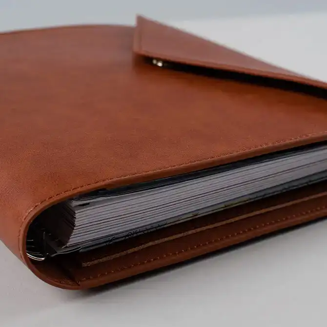 Camel Vegan Leather Folio