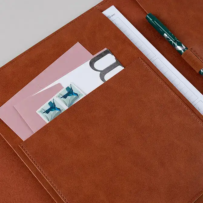 Camel Vegan Leather Folio