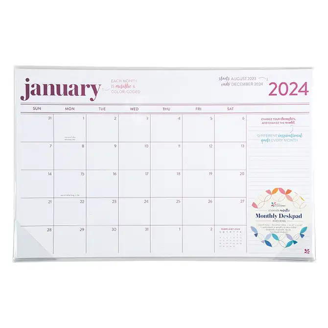 Metallic Monthly Deskpad August 2023 - December 2024