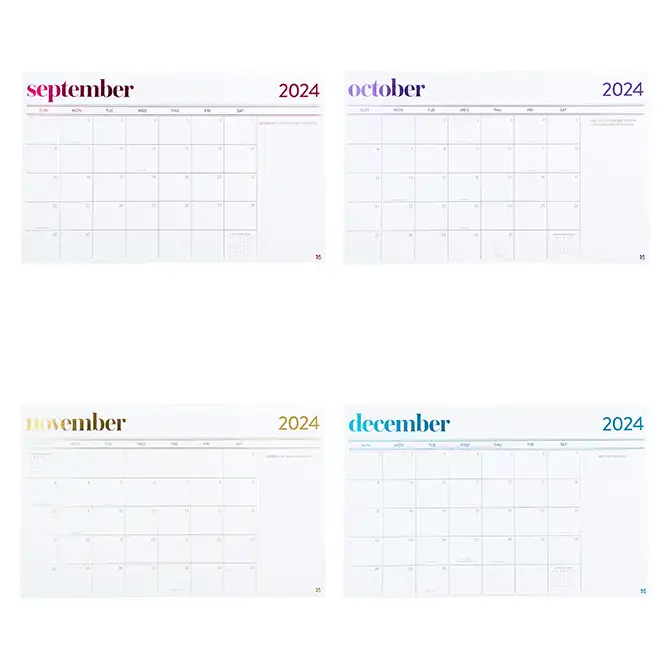 Metallic Monthly Deskpad August 2023 - December 2024