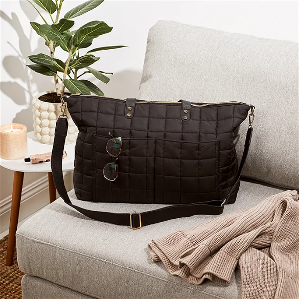 **SPECIAL ORDER** Black Large Quilted Weekender Bag