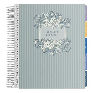 **SPECIAL ORDER** Legacy Toile Stripes Eucalyptus Monthly Planner - Jan '27 to Dec '27