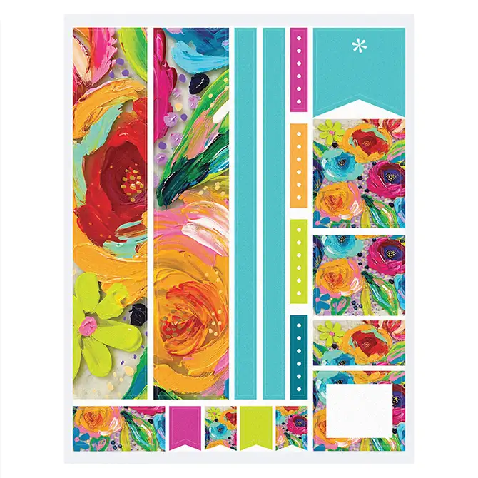 EttaVee Finger Painted Florals Sticker Sheet