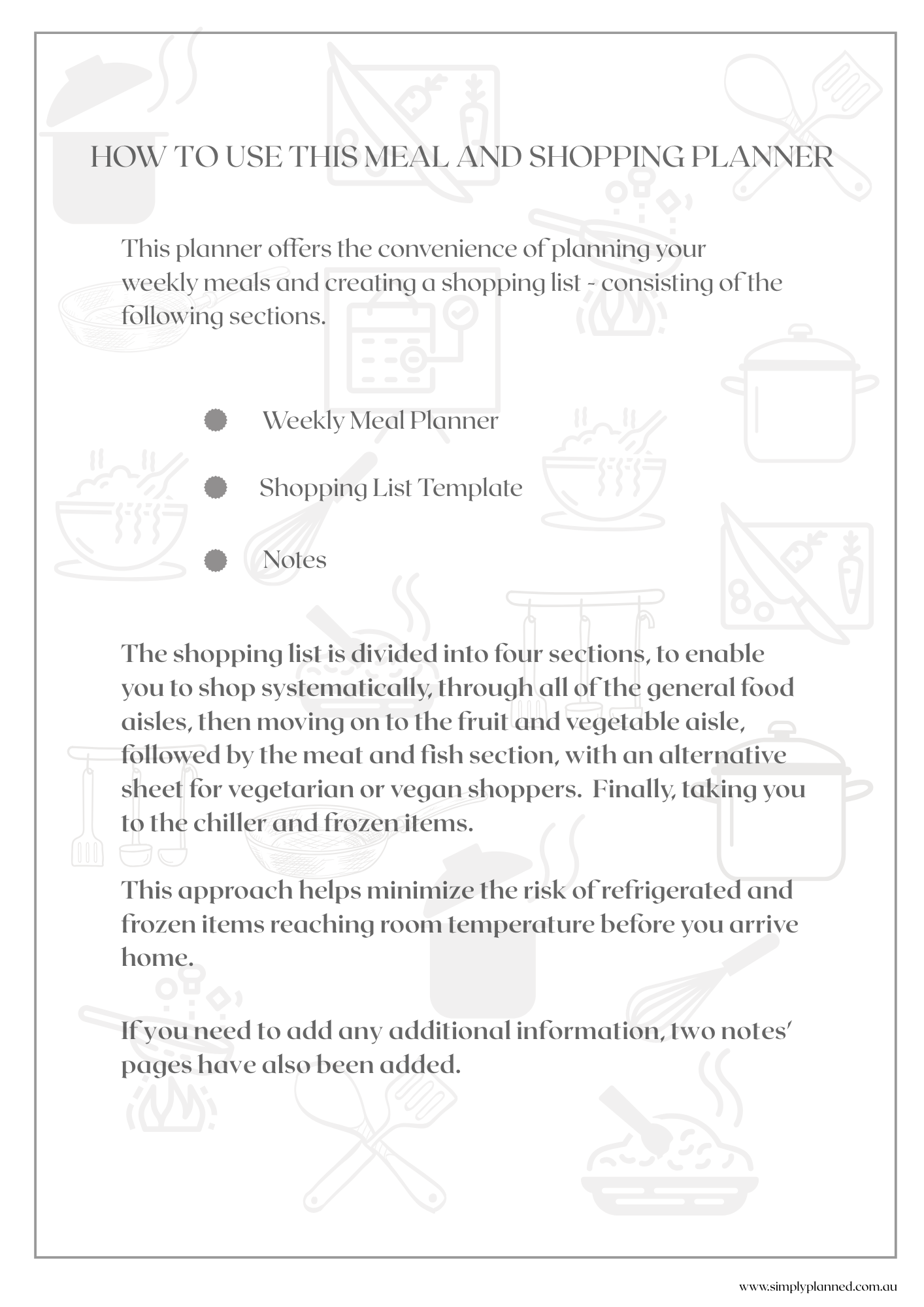 Meal Planning with Simply Planned - Downloadable Weekly Shopping List and Meal Planner