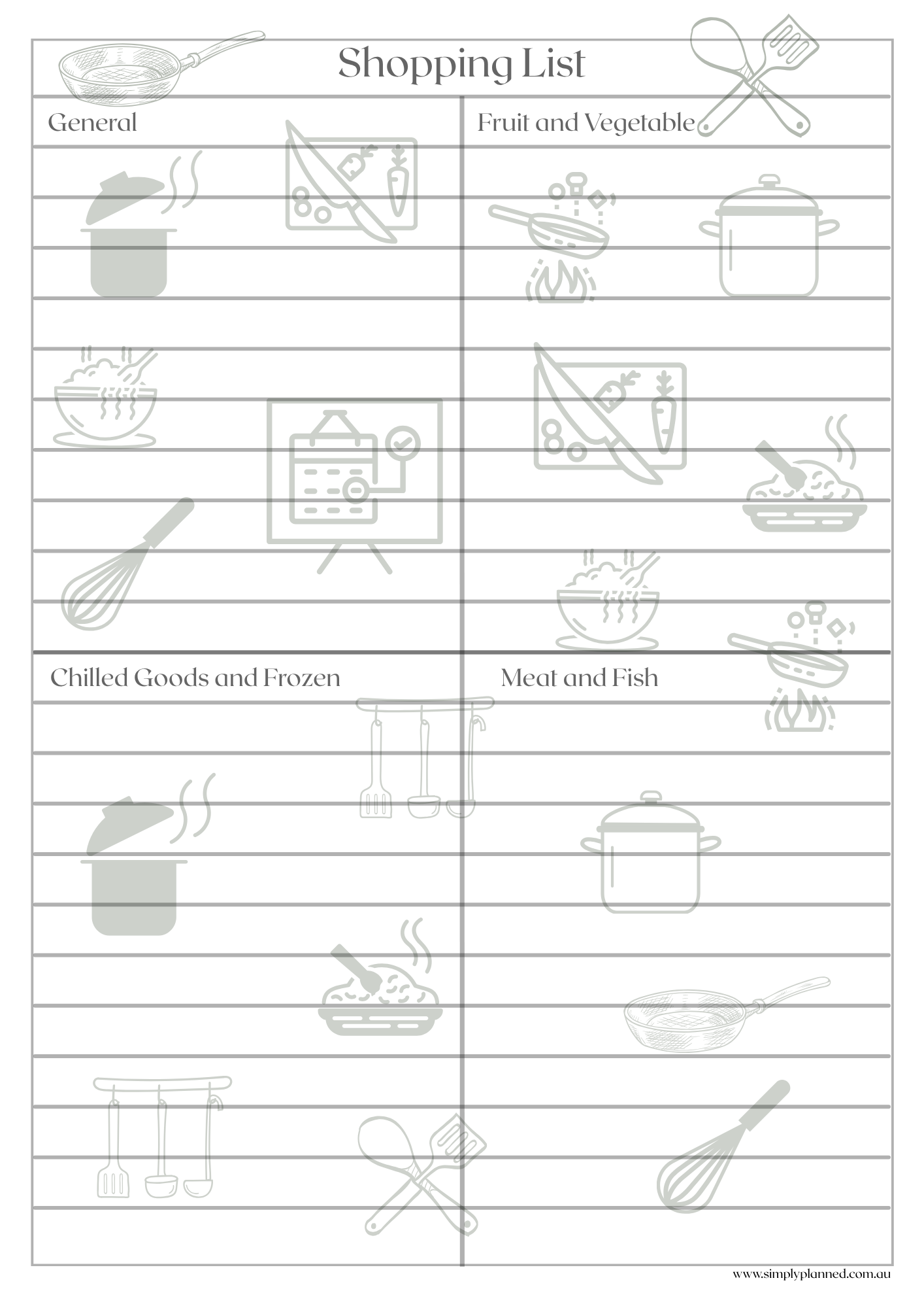 Meal Planning with Simply Planned - Downloadable Weekly Shopping List and Meal Planner