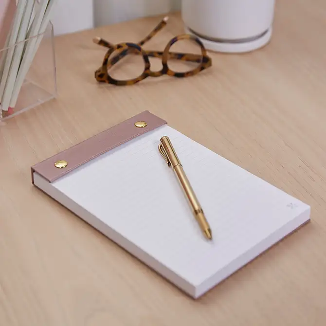 Rose Gold Refillable Note pad Holder Set