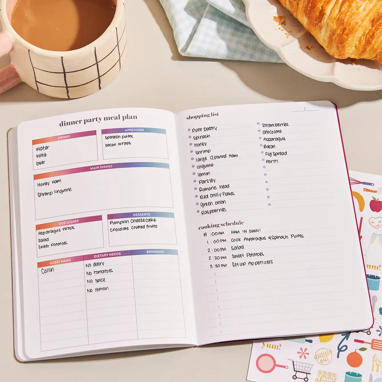 Tie Dye Stripes PetitePlanner Meal Planner NEW