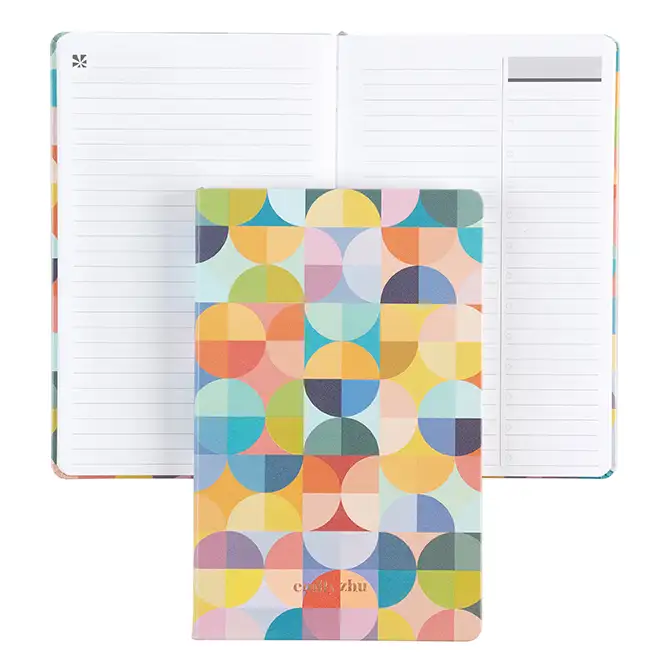 Abstract Circles Productivity Softbound Notebook