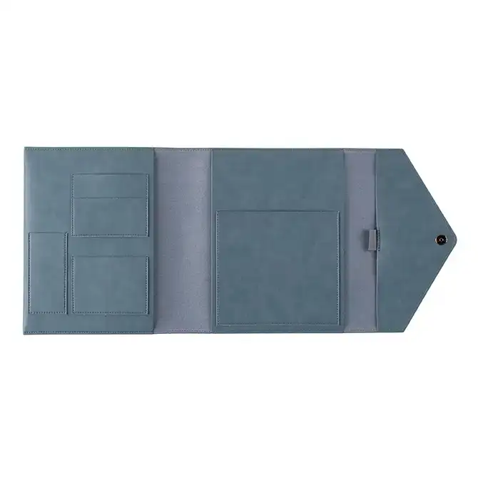 Slate Blue Vegan Leather Folio