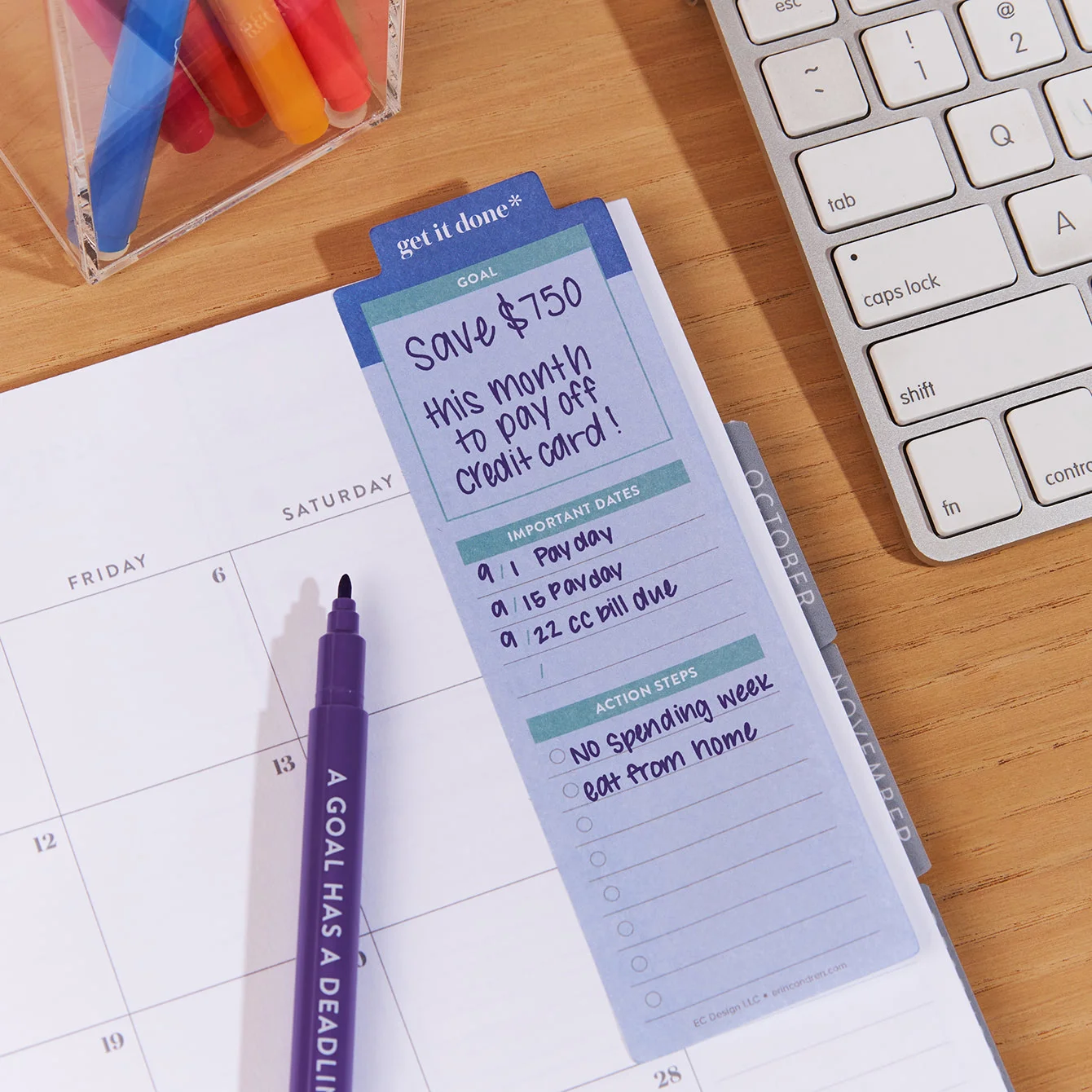 Goal Setting Bookmark Sticky Notes