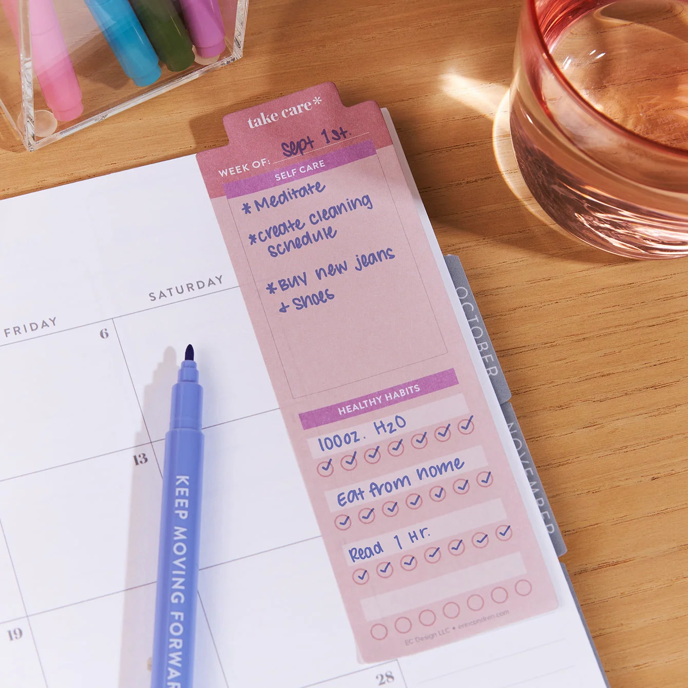 Wellness Bookmark Sticky Notes