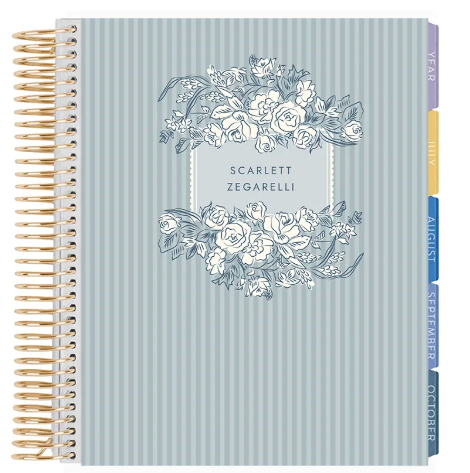 **SPECIAL ORDER** Legacy Toile Stripes Eucalyptus Monthly Planner - Jan '27 to Dec '27