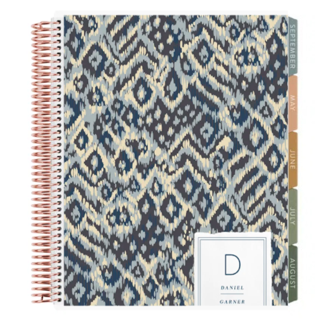 **SPECIAL ORDER** Toile Diamond Ikat Vertical Teacher Lesson Planner - Jan '27 to Dec '27