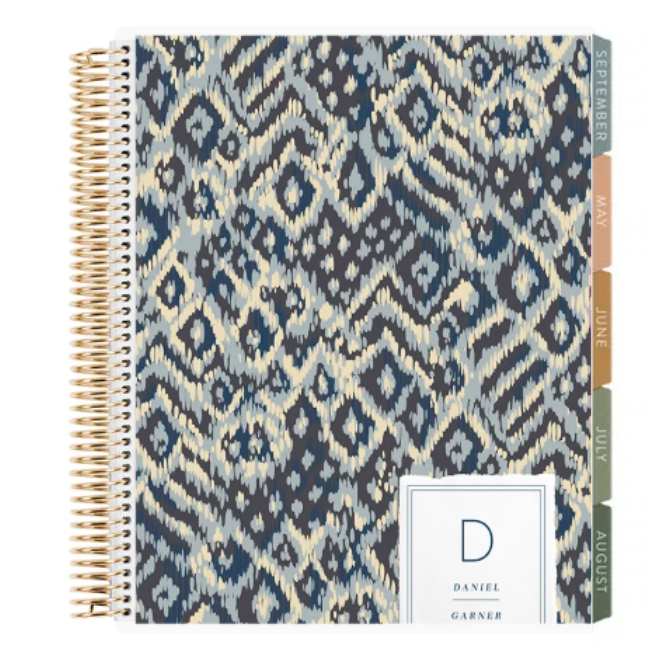 **SPECIAL ORDER** Toile Diamond Ikat Vertical Teacher Lesson Planner - Jan '27 to Dec '27