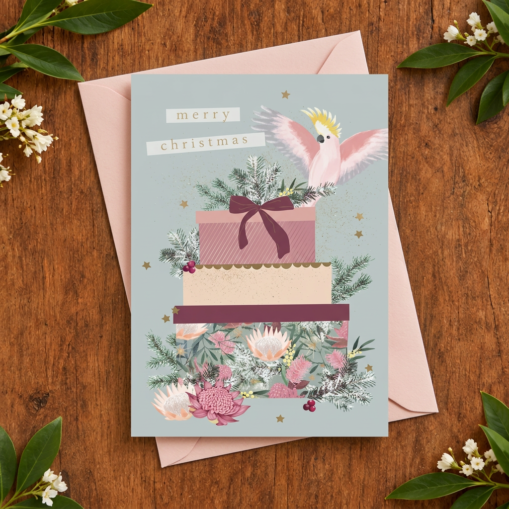 Botanical Gifts & Cockatoo Christmas Card