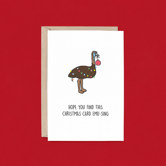 Hope you Find this Christmas Card Emu-Sing Christmas Card