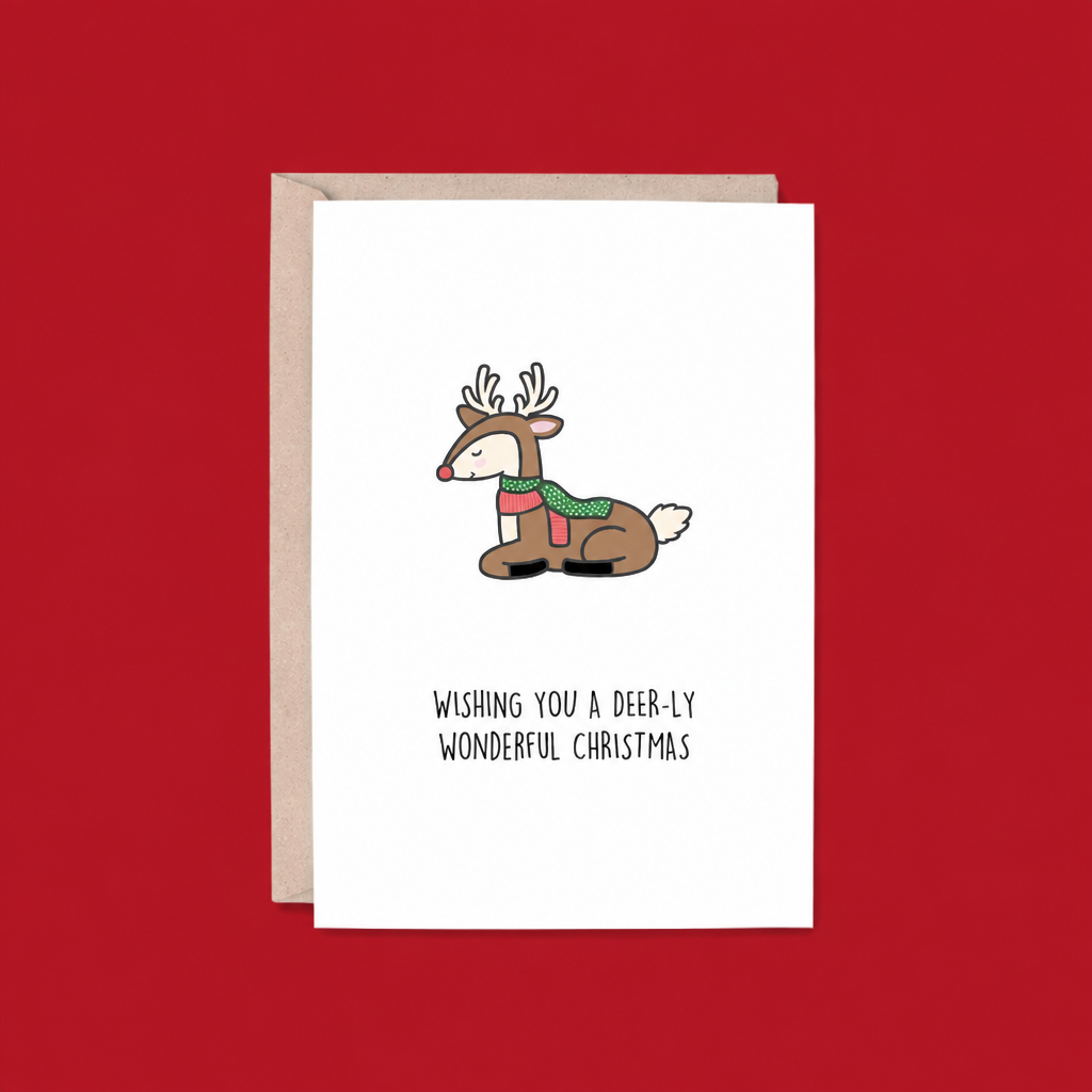 Wishing You a Deer-ly Wonderful Christmas Card
