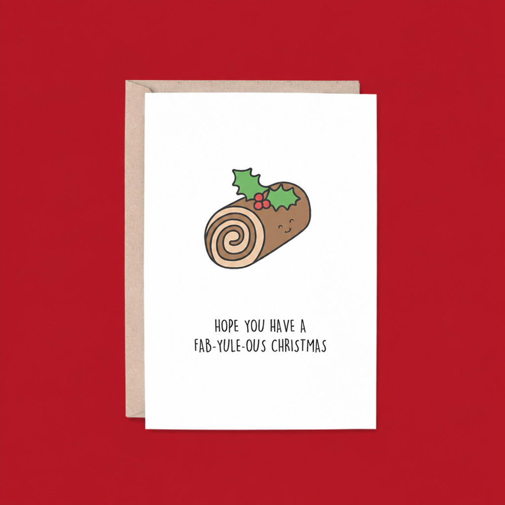 Fab-Yule-Ous Christmas Yule Log Christmas Card