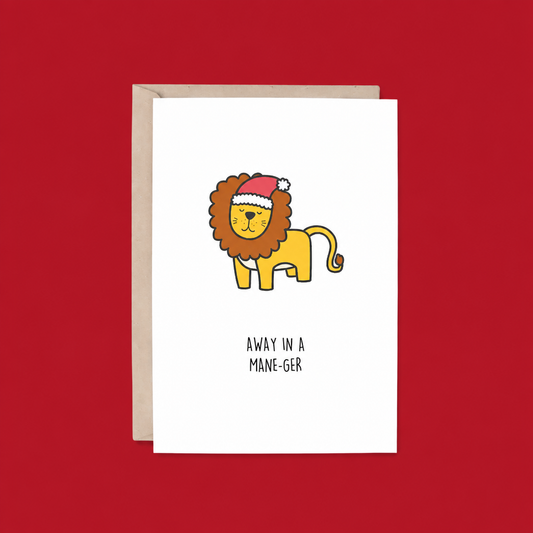 Away in a Mane-Ger Christmas Card