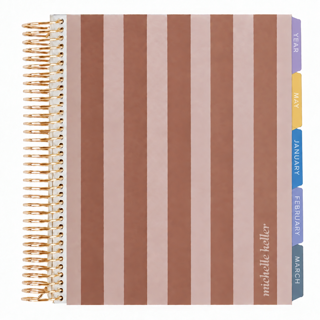 Legacy Classic Stripes Hourly LifePlanner™ - Gold Coil