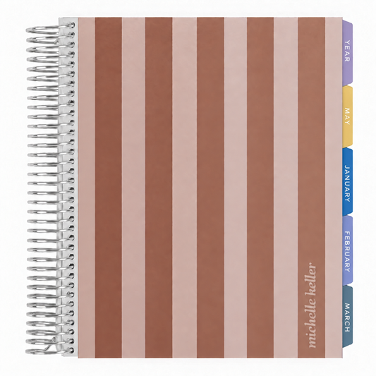 Toile Classic Stripes Hourly LifePlanner™ - Platinum Coil