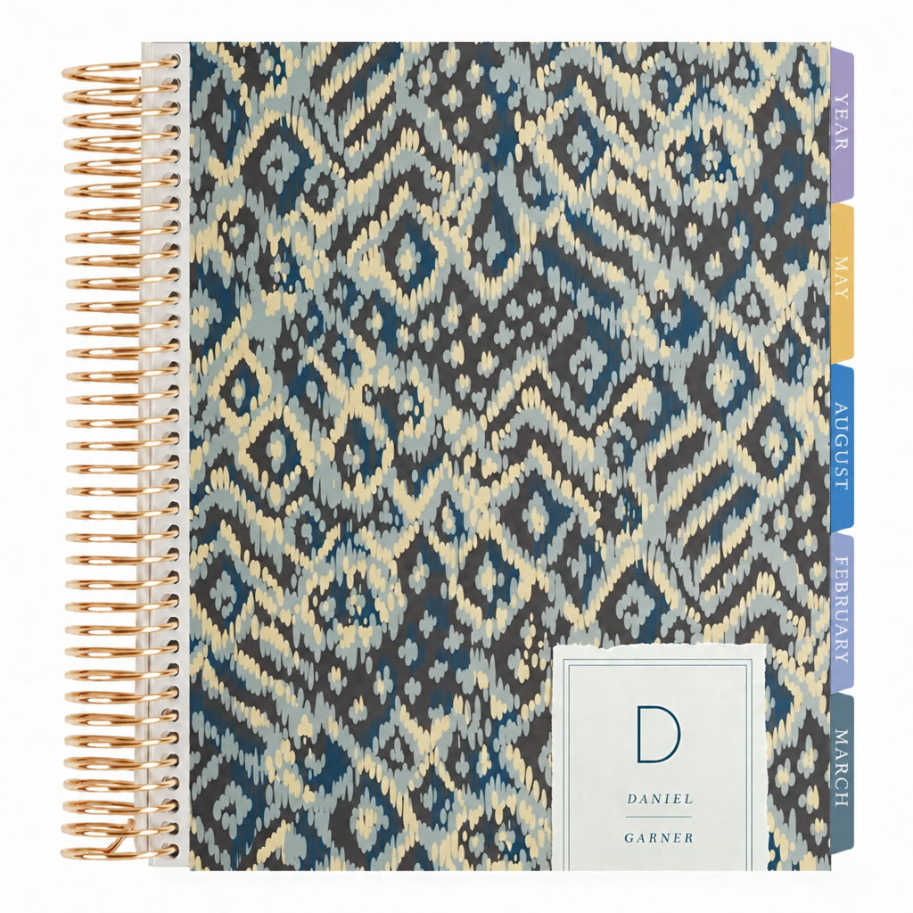 **SPECIAL ORDER** Toile Diamond Ikat Vertical Planner - Jan '27 to Dec '27