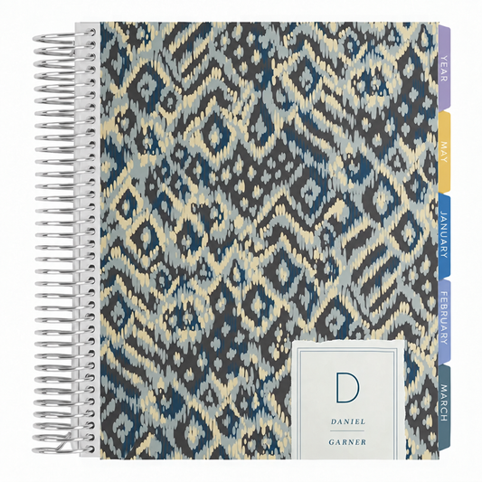 Toile Diamond Ikat Hourly LifePlanner™ - Platinum Coil