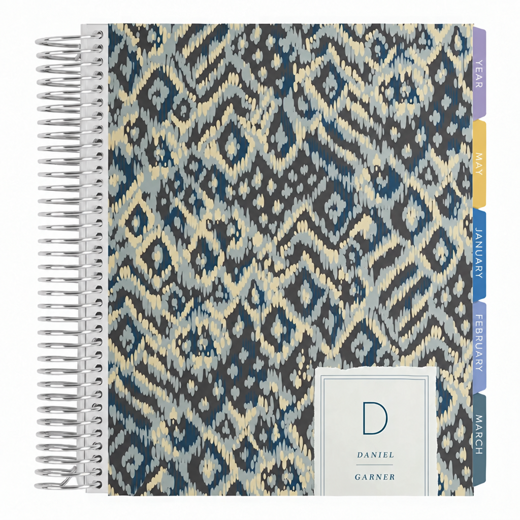 **SPECIAL ORDER** Toile Diamond Ikat Vertical Planner - Jan '27 to Dec '27