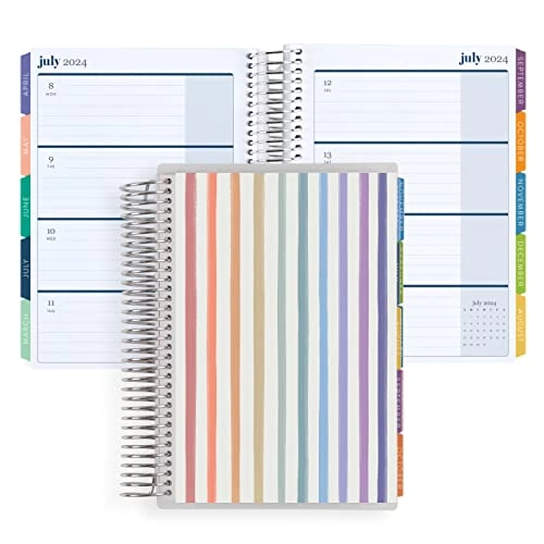 A5 Lifeplanner - Watercolor Stripes, Horizontal Layout - Jan '24 to Dec '24