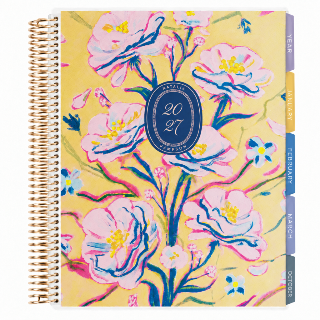 Legacy Floral Bursts Hourly LifePlanner™ - Gold Coil