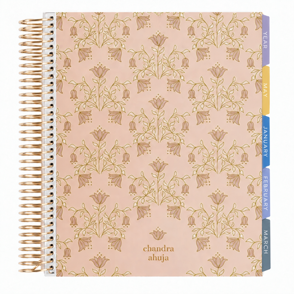 Legacy Floral Motif Hourly LifePlanner™ - Gold Coil
