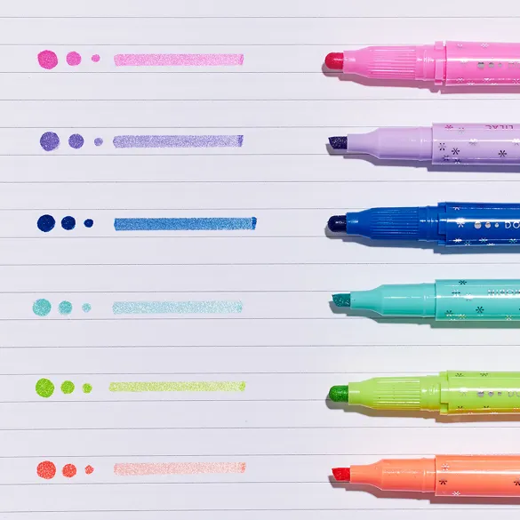 Glitter Dual-Tip Dot and Chisel Markers 6-Pack