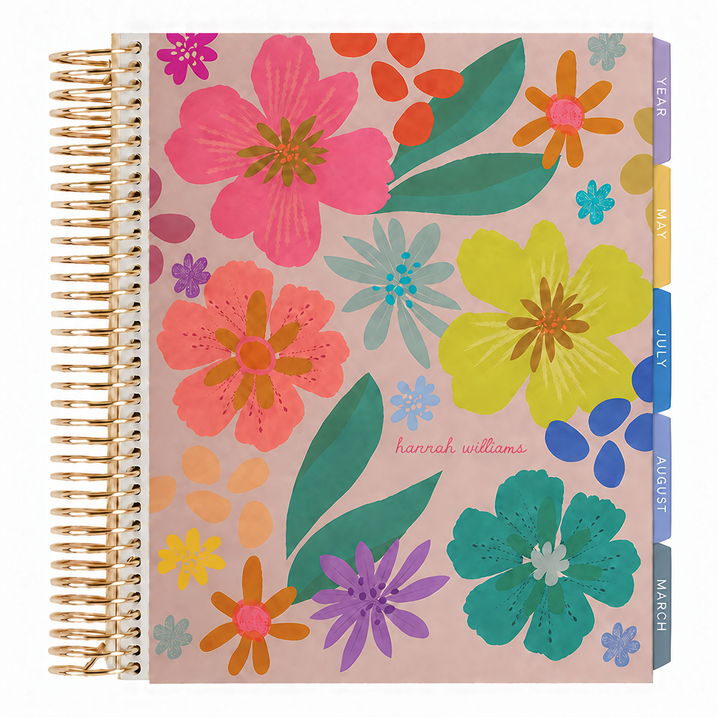 Legacy Popping Petals Hourly LifePlanner™ - Gold Coil
