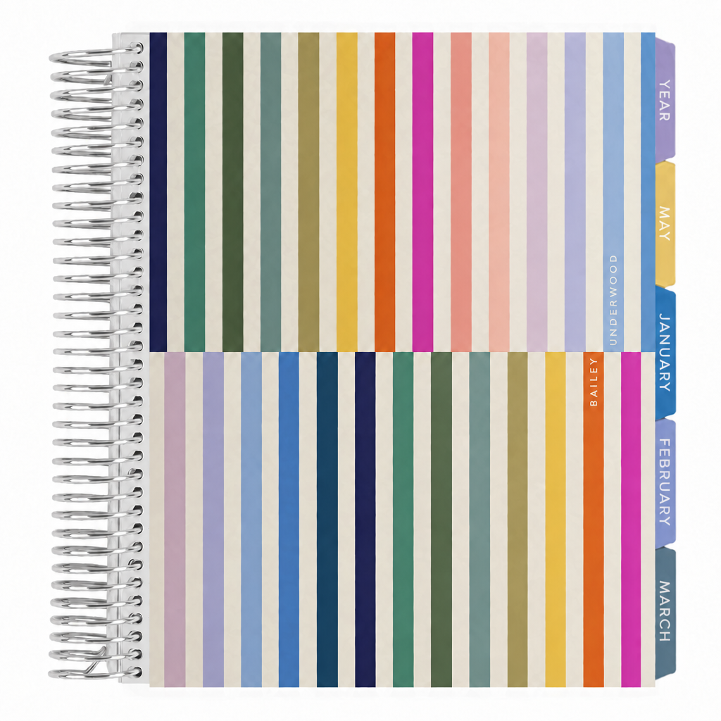Minimal Hourly Stripe Hourly LifePlanner™ - Platinum Coil