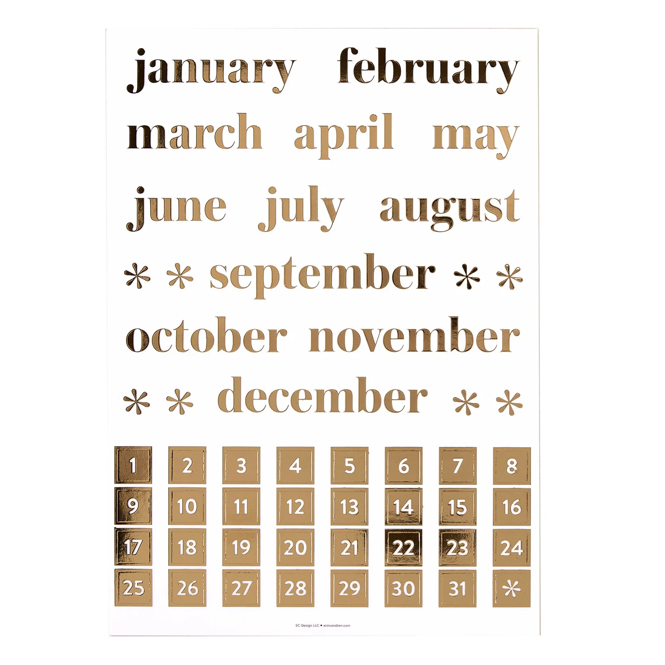 Acrylic Wall Calendar Clings